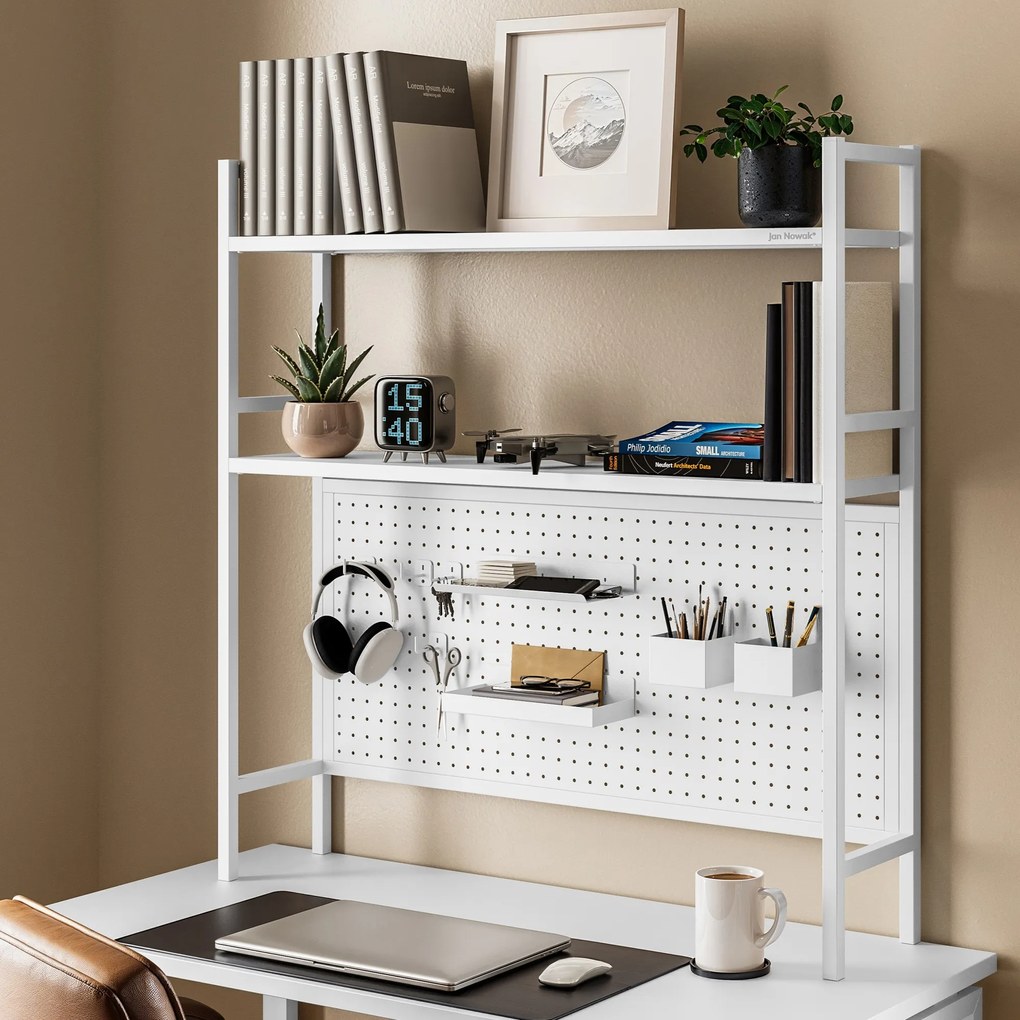 Metalowa nadstawka na biurko JENNY, 950 x 980 x 220 mm, biała