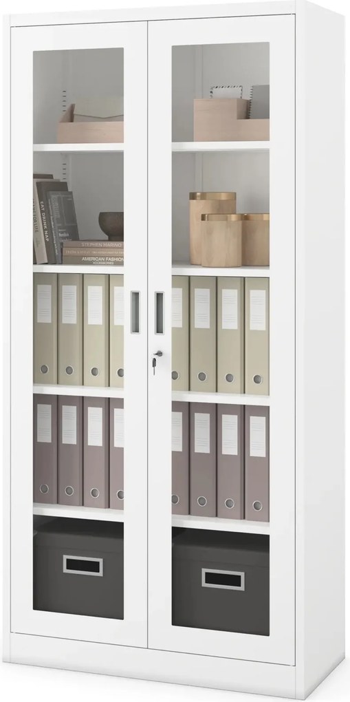 Przeszklona szafa medyczna Amelia 90x40x185 cm biała