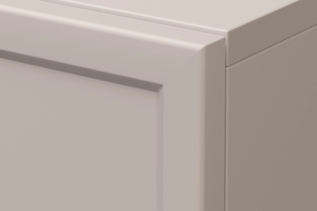 Szafa Lorini 150 cm z półkami - kaszmir / złote uchwyty T-bar