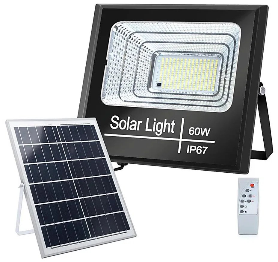 Aigostar - LED regulowany reflektor solarny LED/60W/3,2V IP67 + DO