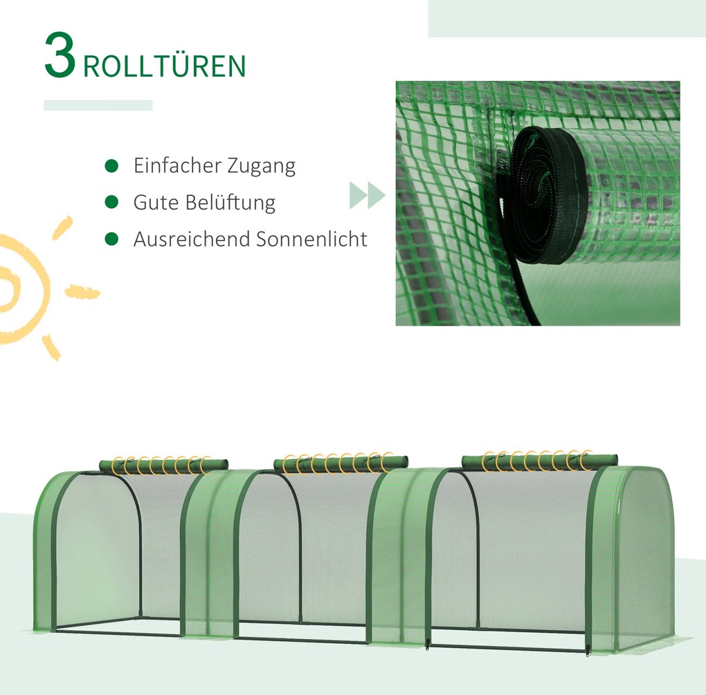 Outsunny Szklarnia foliowa z drzwiami