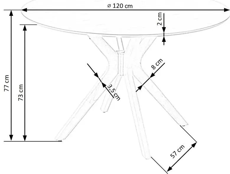 Okrągły stół minimalistyczny w kolorze dębowym - Froser