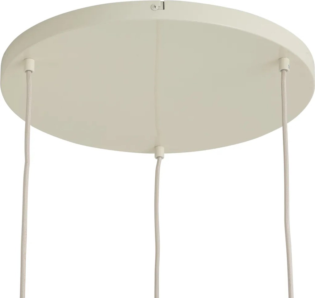 Retro Lampa Wisząca Beżowa z Metalowym Kloszem 3-punktowa - Ophelia
