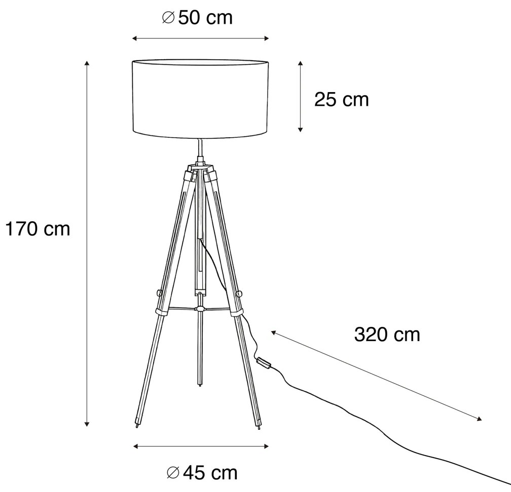 Lampa podłogowa, mosiężny trójnóg z welurowym abażurem, zielony, 50 cm - Cortin klasyczny/Antyczny Oswietlenie wewnetrzne