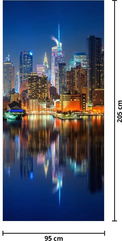 Fototapeta na drzwi - Manhattan nocą (95x205cm)