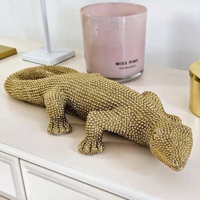 Złota deko figurka "Jaszczurka".