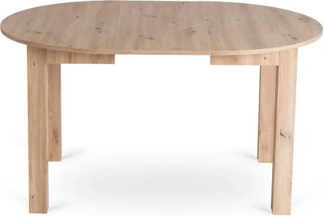 Zestaw Stół Okrągły Rozkładany HARRY 102-142 cm Dąb Artisan i 4 Krzesła FREDY Szare