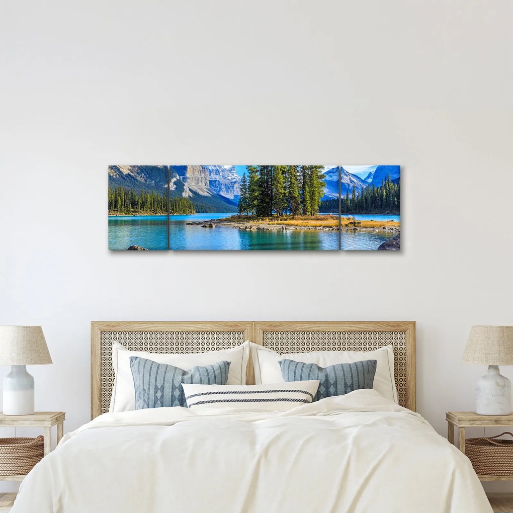 Obraz - Krajobraz górski z rzeką (170x50 cm)