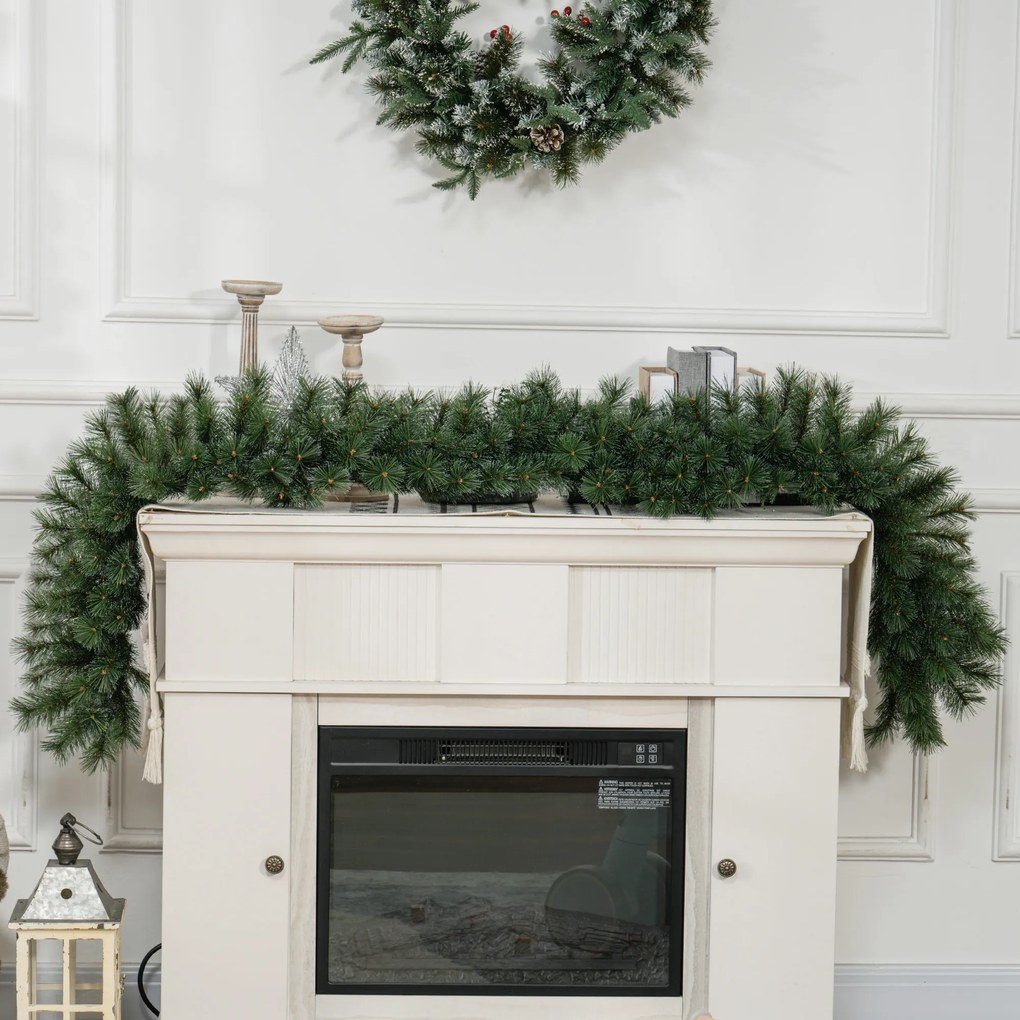 HOMCOM Girlanda świąteczna 1,8 m, dekoracja z 160 końcówkami, Zielona | Aosom PL