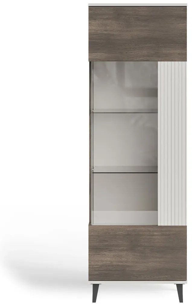 Witryna wysoka RANDOM 2 W-1 60cm orzech/kaszmirowa HALMAR