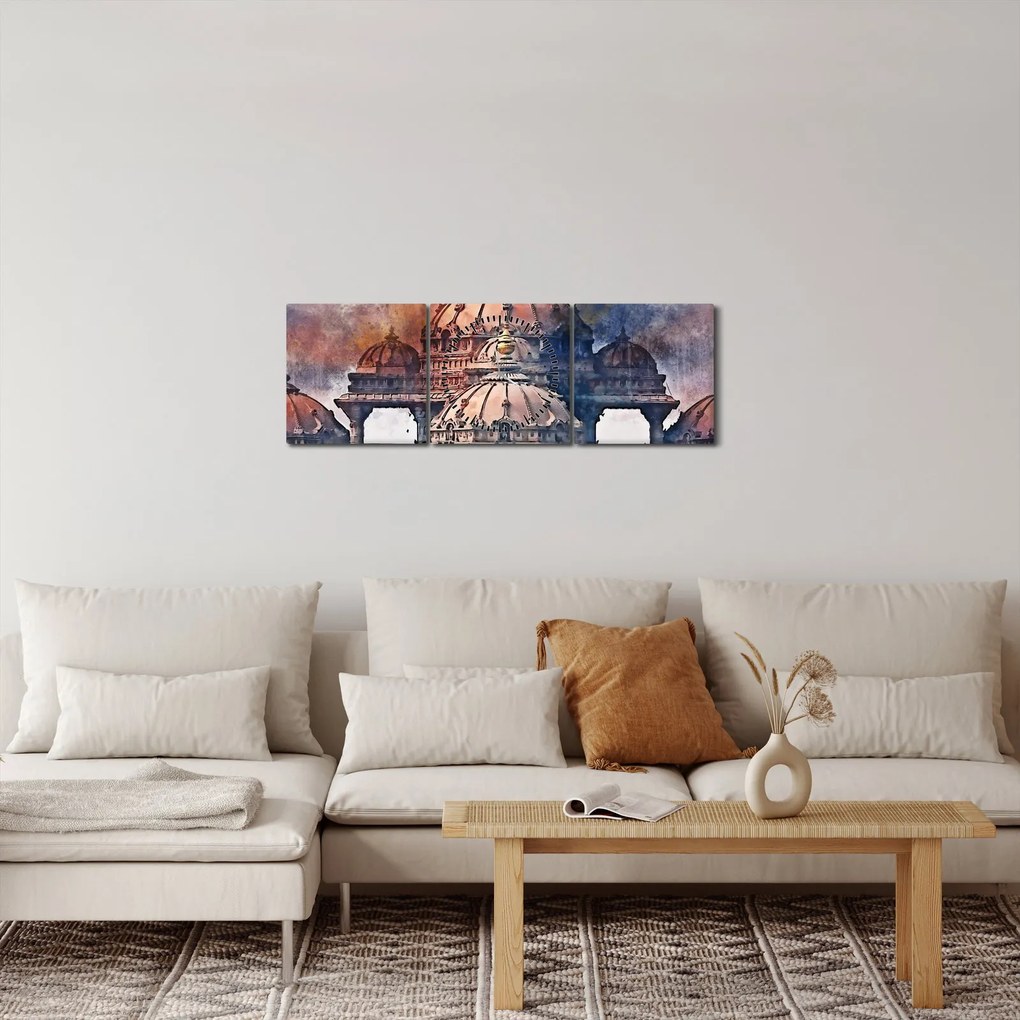 Obraz - Akshardham, New Delhi, Indie (z zegarem) (90x30 cm)