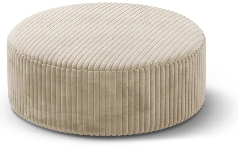 Beżowy sztruksowy puf Dia – Micadoni