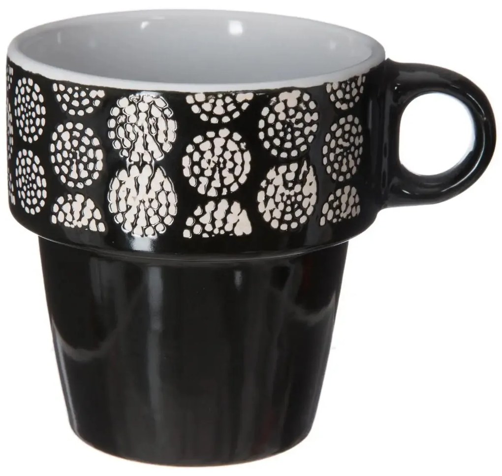 Zestaw 6 filiżanek porcelanowych na stojaku, kubki do kawy, komplet filiżanek, porcelanowe kubki na stojaku