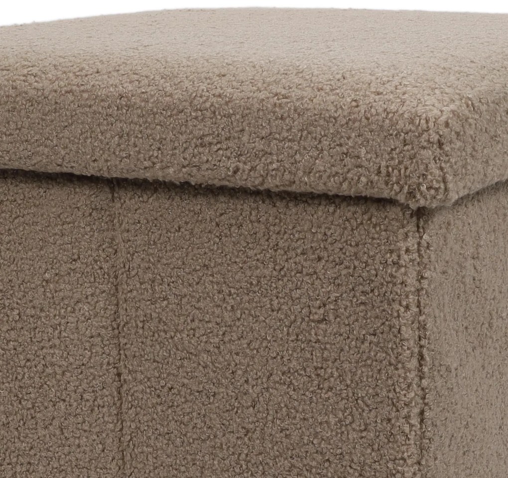 Pufa ze schowkiem boucle BINI, 38 x 38 x 38 cm