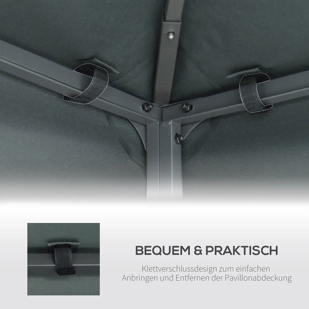 Zapasowy dach do pawilonu 3x3m odporny na warunki pogodowe łatwy montaż metalowy namiot imprezowy ogrodowy | Aosom PL