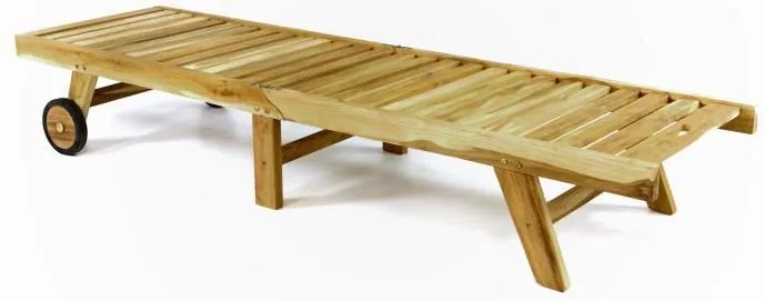 Składany leżak z  teakowego drewna DIVERO