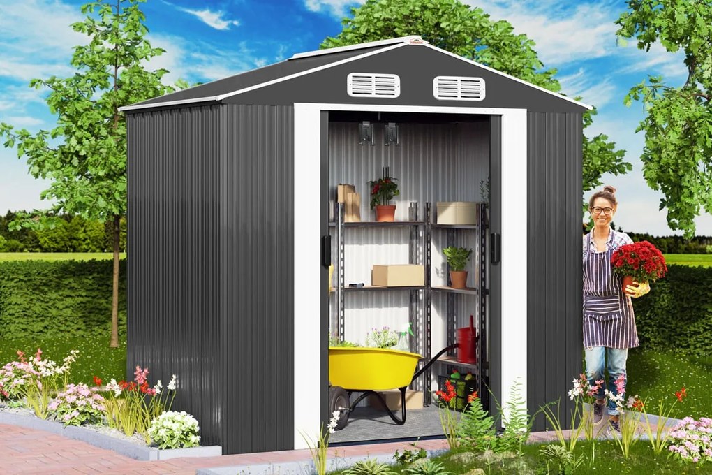 Domek narzędziowy XL, 196x132x188cm, antracyt Gardebruk
