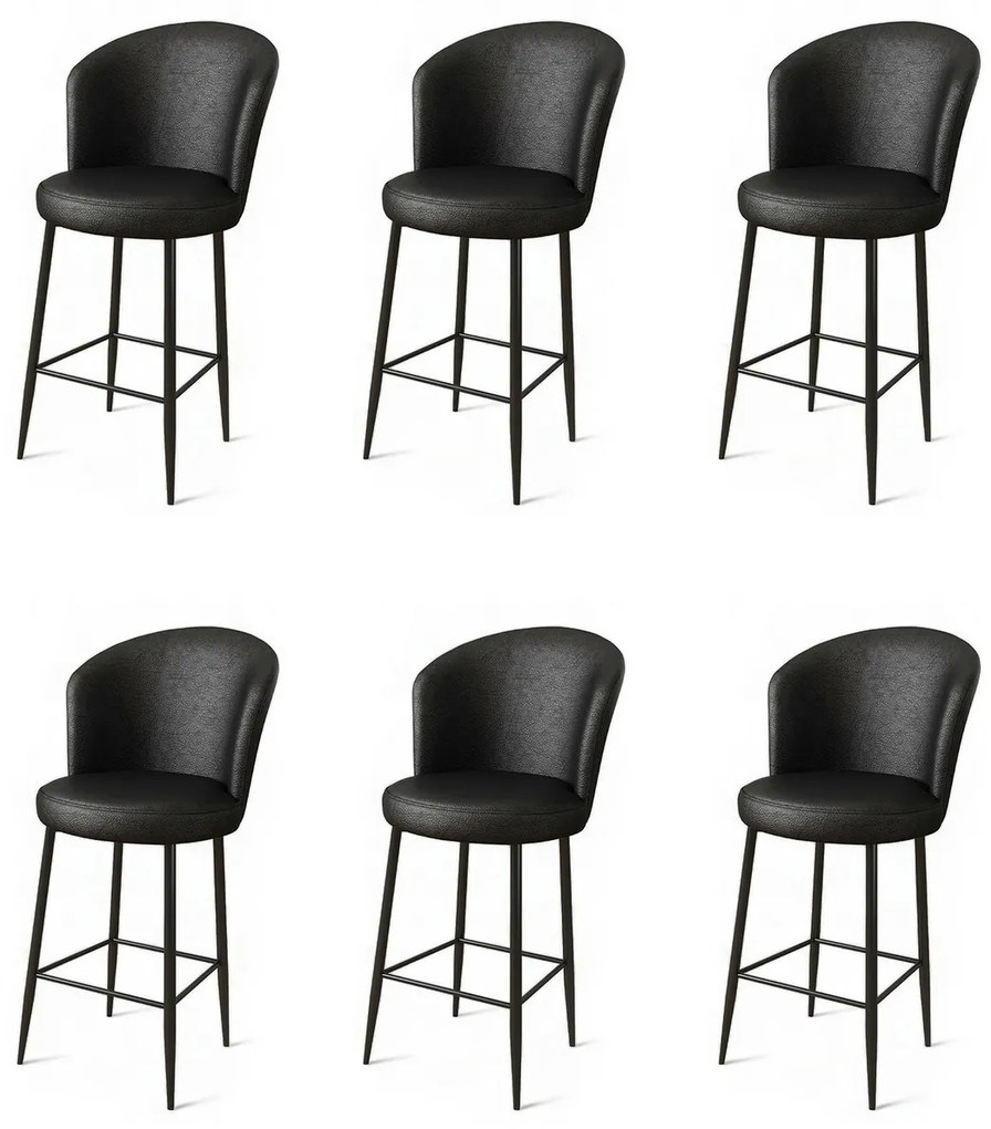 Zestaw krzeseł barowych Uras Black, 6 szt., 6 szt.