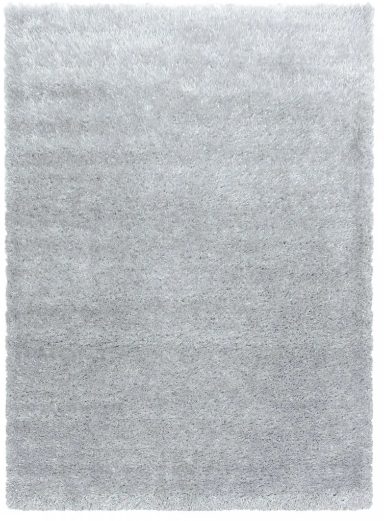 Dywan shaggy poliestrowy Brilliant srebrny 80 cmx 250 cm