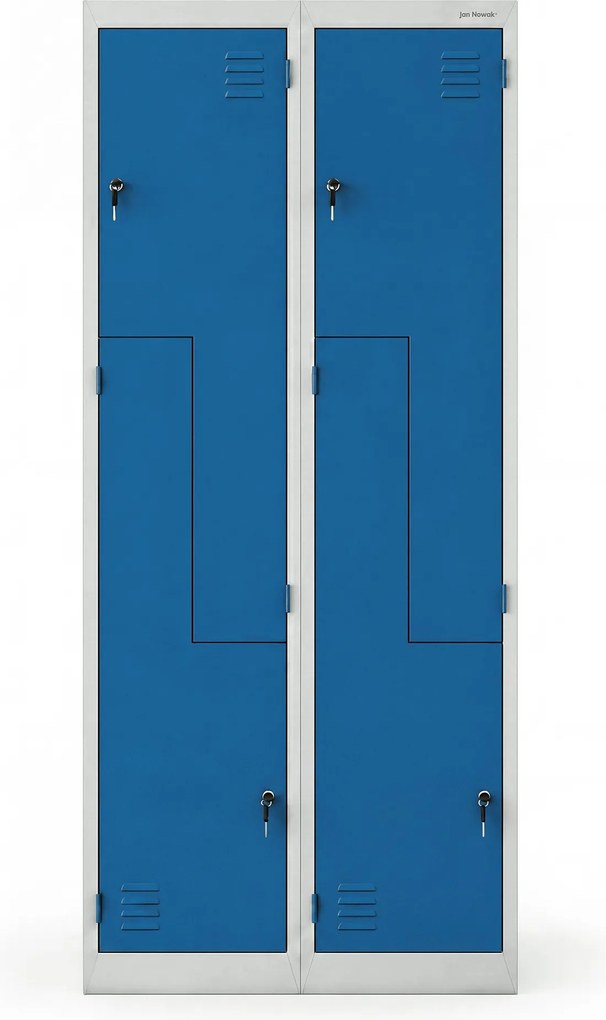 Szafa ubraniowa typu L szaro-niebieska: JULIA, 800 x 1850 x 450 mm