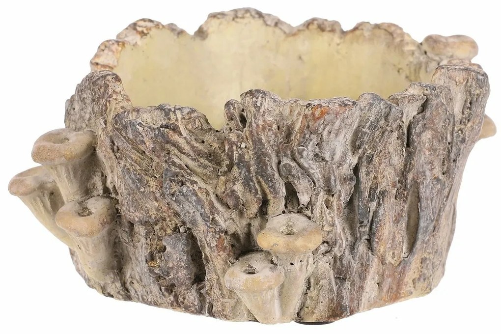 Obudowa betonowa - pień z grzybami, 18 x 14 x 9 cm, 18 cm