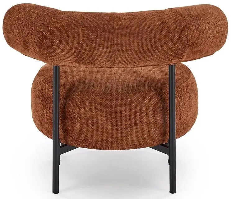 Cynamonowy designerski fotel wypoczynkowy - Roger