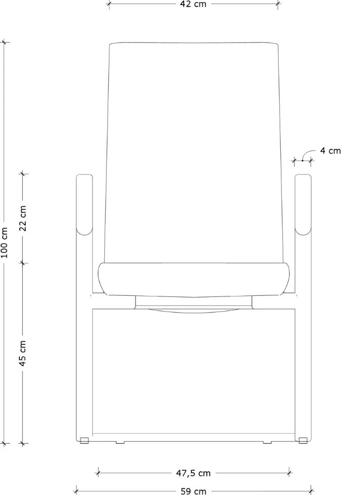 Krzesło biurowe na płozach Trent S, czarna ekoskóra