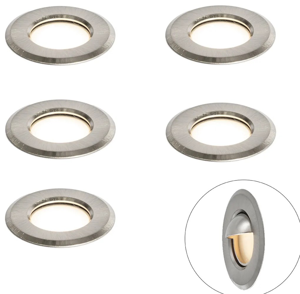 Zestaw 5 nowoczesnych reflektorów gruntowych aluminiowych z LED IP67 - Linsey