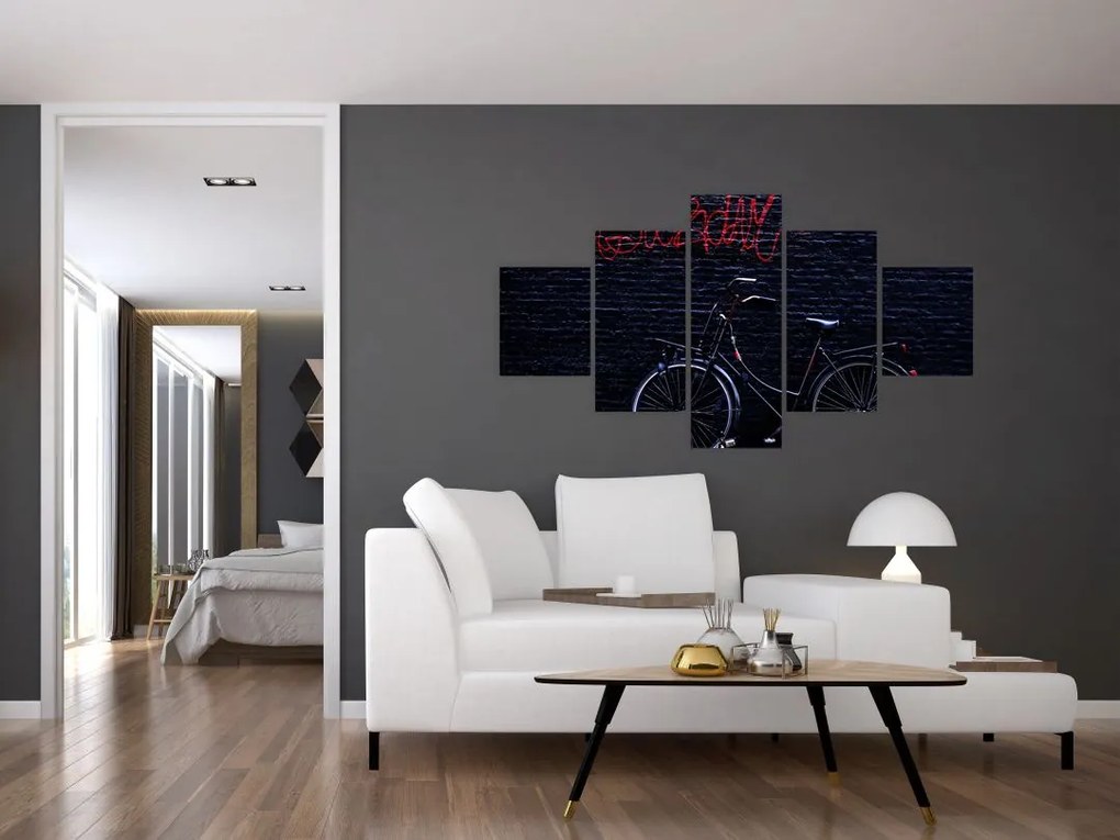 Obraz roweru w Amsterdamie (125x70 cm)