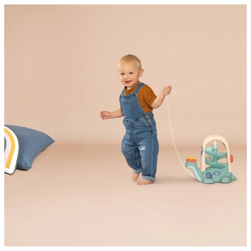 Smoby little żółw do ciągnięcia ze zjeżdżalnią dla piłeczek 12m+