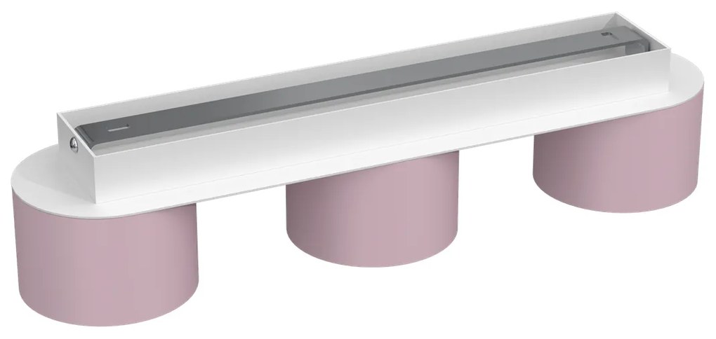 Lampa sufitowa DIXIE Pink/White 3xGX53, potrójna, na listwie, różowa