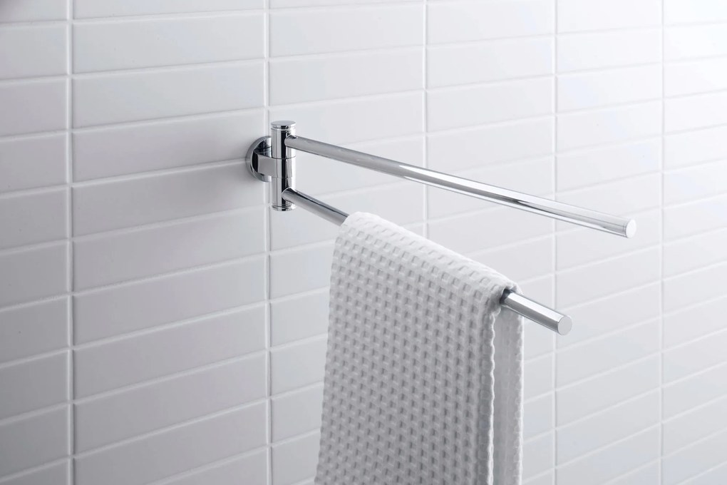 Duravit D-Code wieszak na ręczniki Chrom - obrotowy z 2 uchwytami