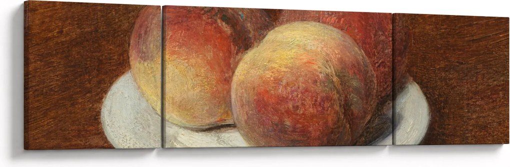Obraz - Henri Fantin-Latour, Three Peaches on a Plate, reprodukcje (170x50 cm)