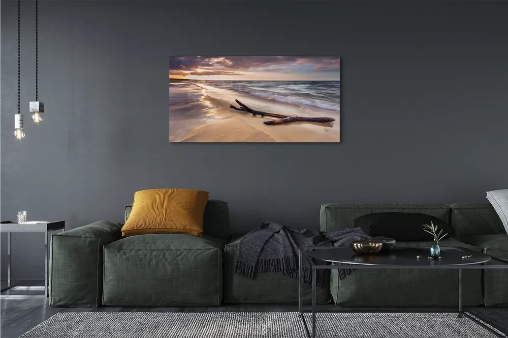 Obraz na płótnie Zachód Słońca na Gdańskiej Plaży