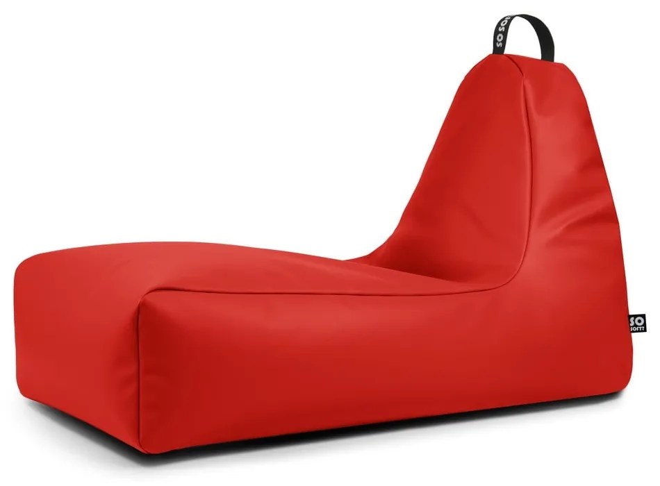 Czerwony worek do siedzenia z imitacji skóry Chill XXL – So Soft?