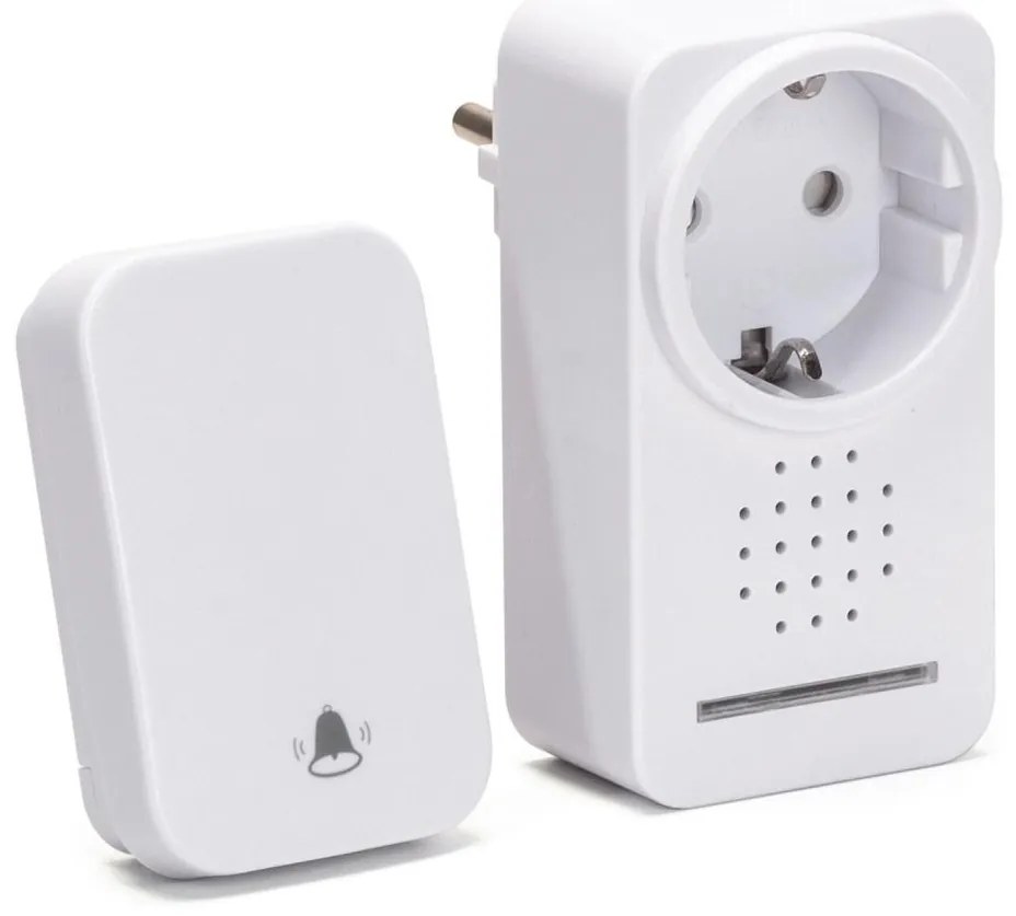 Aigostar - Dzwonek bezprzewodowy do kontaktu 1Z 230V IPX4 biały