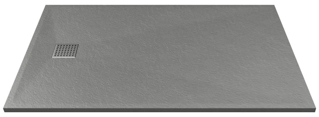 Brodzik posadzkowy lub wpuszczany w posadzkę z żywicy - Szary - 140 x 90 cm - MIRNOSA