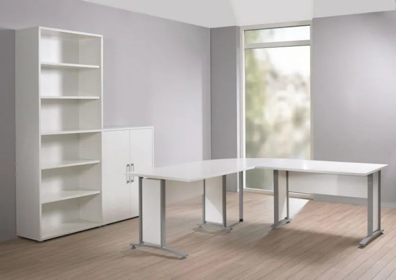 Regał biurowy z drzwiami Prima 2 biały