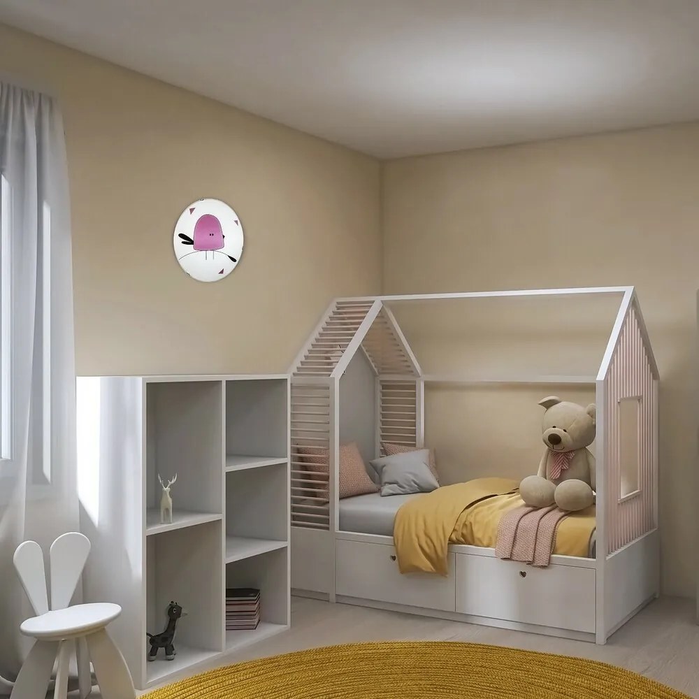 Rabalux 71278 Szklana lampa sufitowa dla dzieci Fowly, biała