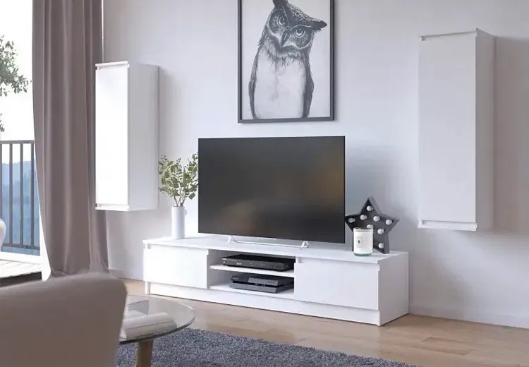 Biała meblościanka do salonu D6-S32
