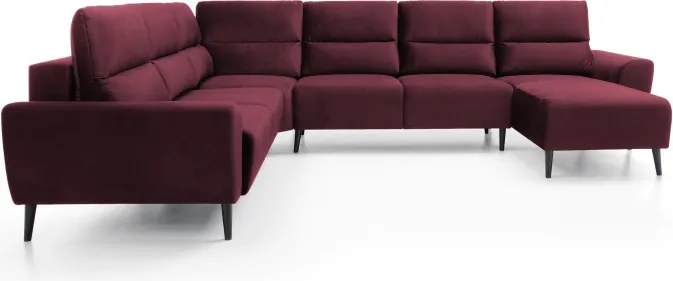 Narożnik BOSCO XL zestaw z elektryczną funkcją regulacji tkanina Monolith 69 Burgundowy WERSAL