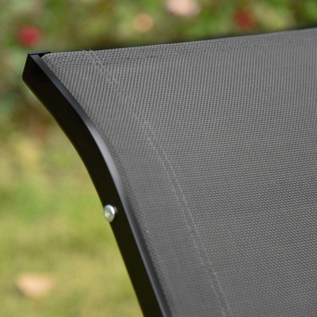 Outsunny Zestaw 2 Lekkich Leżaków Aluminiowych - Wymiary: 165x61x63cm - Trwałe i Wygodne