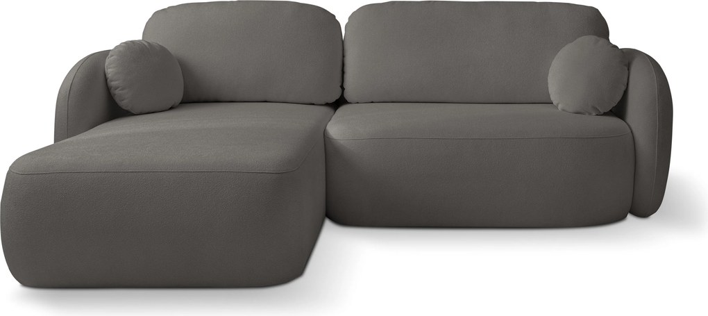 Masseno Narożnik AMICO z funkcją spania i pojemnikiem na pościel Narozniki L, Rozkładana sofa - Grafitowy, SICURO 80
