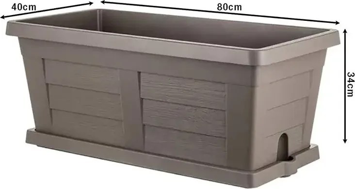 Bama Wielkogabarytowa skrzynka ogrodowa Legno cappuccino, 80 x 40 x 35 cm, 80 cm