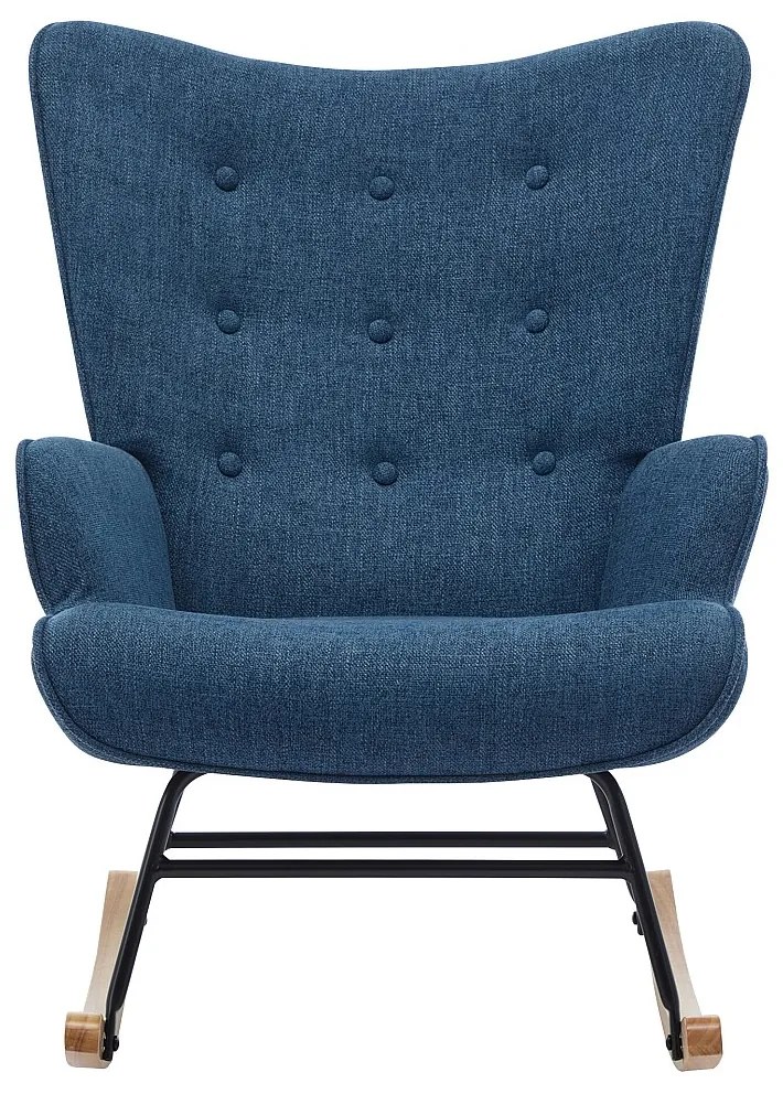 Fotel bujany z niebieską melanżową tapicerką - ELMINA II