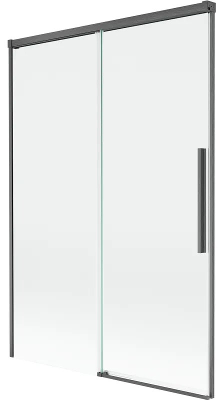 Mexen Rox parawan nawannowy 2-skrzydłowy rozsuwany 120 x 150 cm, transparent, gun gray szczotkowany - 8C9-120-001-66-00