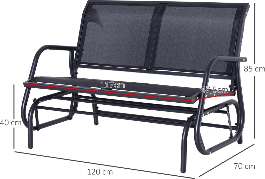 Outsunny ławka bujana huśtawka ogrodowa ławka ogrodowa krzesło bujane ławka parkowa czarna