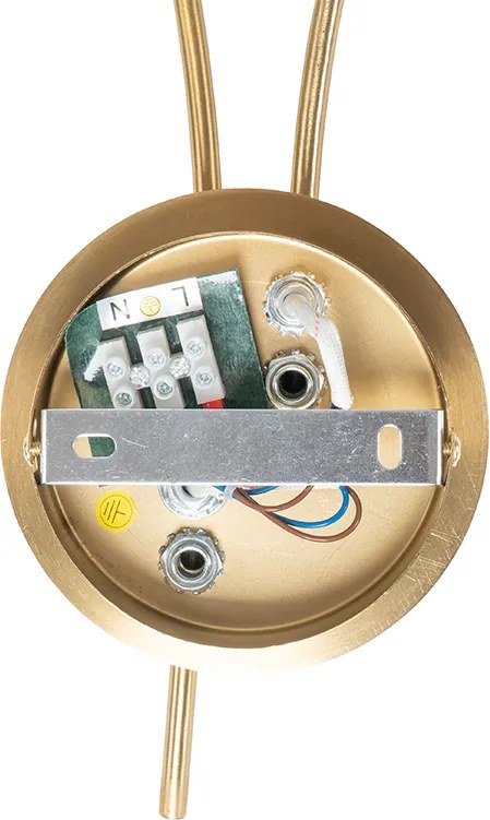 Nowoczesna lampa ścienna złota 2-światłowa z dymionym szkłem - Athens