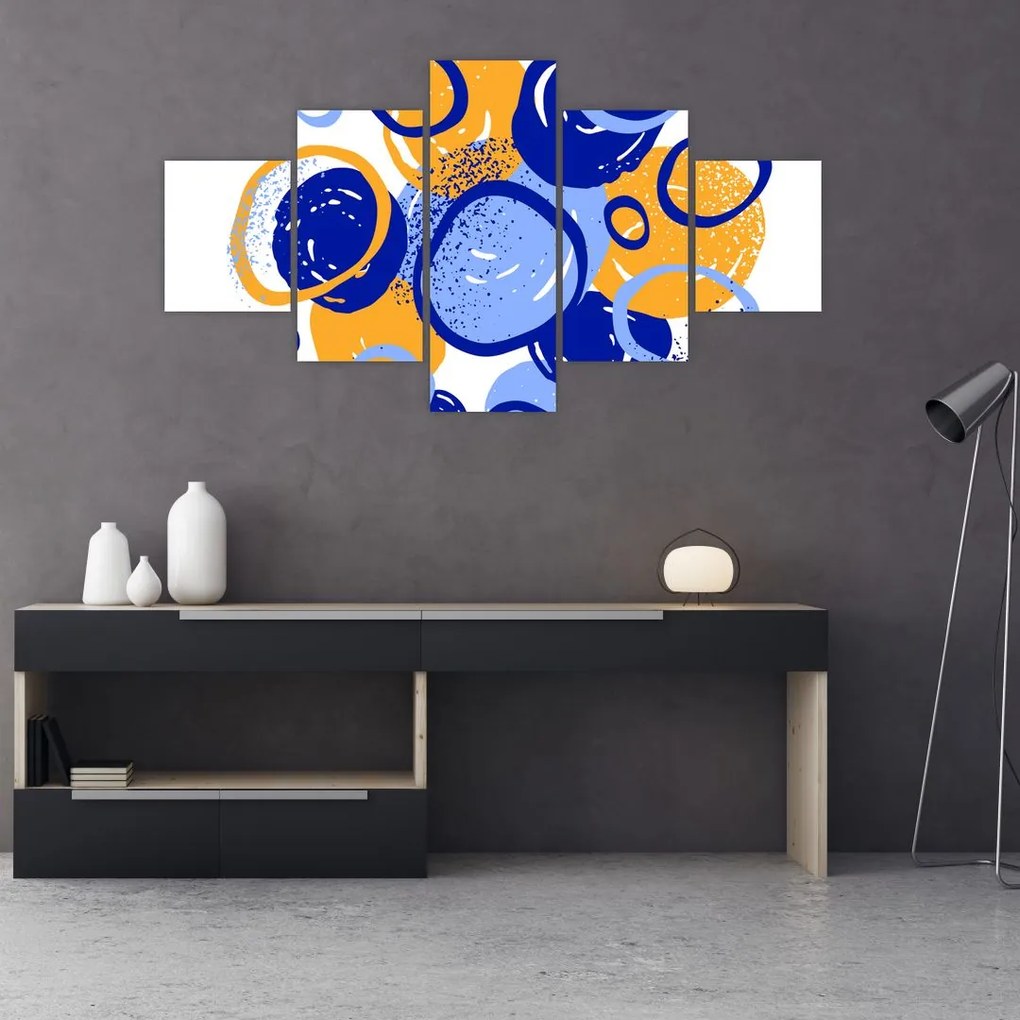 Obraz - Jasny motyw z kółkami (125x70 cm)