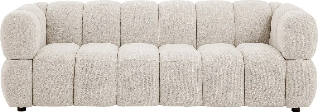 Kanapa 3-osobowa z teksturowanej tkaniny w kolorze beżowym PAVIRA